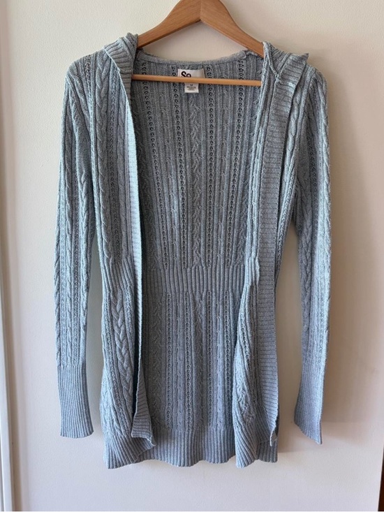 Vintage Y2K cardigan duster hoodie fairy grunge gray knit sweater lolita S-M - Picture 7 of 10